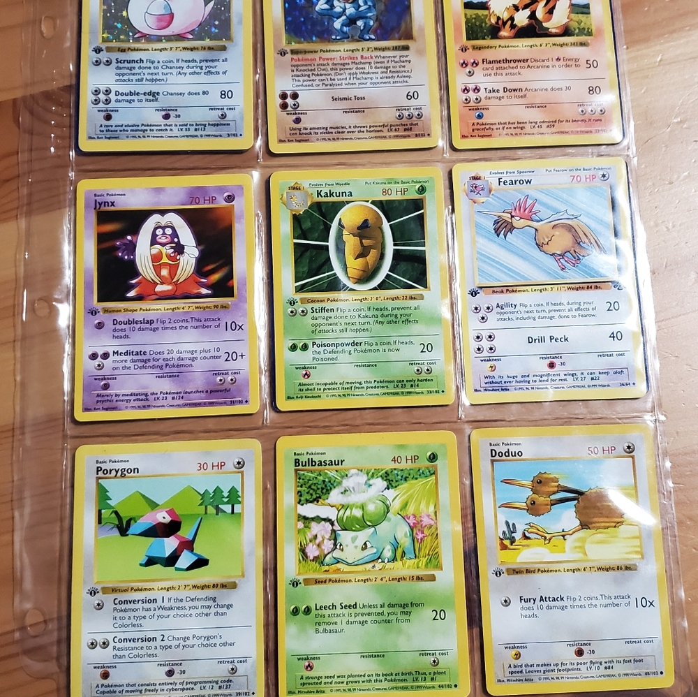 Pokémon cards 1 edition from the year 1995 .